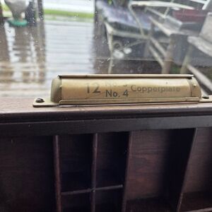 Copper Handel Printers Tray Long Old Three Huge Places. Primitive. 90 Pc